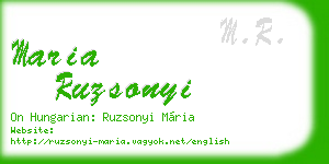 maria ruzsonyi business card